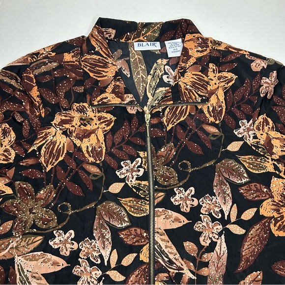 Vintage 90s Blair Fall Floral Leaves Windbreaker Jacket Women’s XL Oversized Fit - Picture 5 of 7